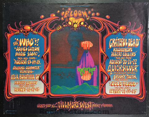 BG-133 - The Who Grateful Dead - 1968 Poster - Fillmore West - Excellent