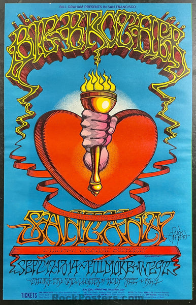 AUCTION - BG-136 - Big Brother & Janis Joplin - Rick Griffin SIGNED - 1968 Poster - Fillmore West - Excellent