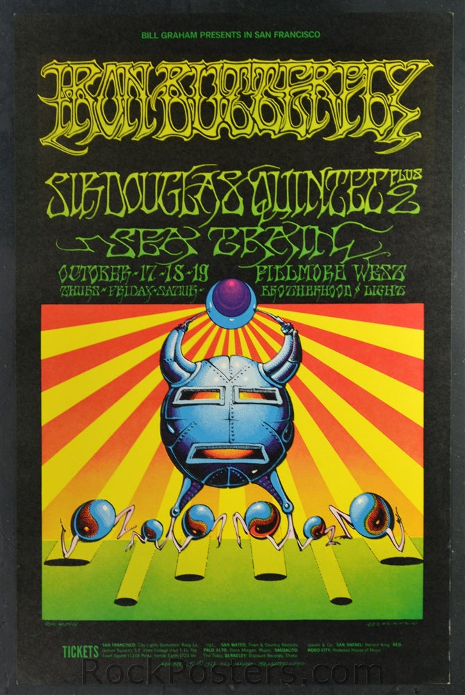 BG141 - Iron Butterfly Poster - Fillmore Auditorium (Oct- 17-19 - 1968) Condition - Near Mint