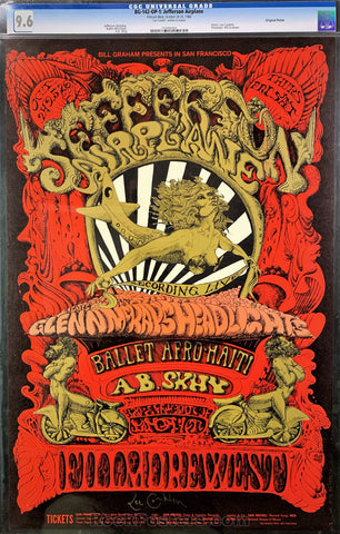 AUCTION - BG-142 - Jefferson Airplane - 1968 Poster  - Lee Conklin Signed - Fillmore West - CGC Graded 9.6