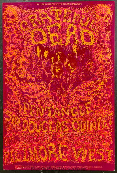AUCTION - BG-162 - The Grateful Dead - 1969 Poster - Fillmore Auditorium - Near Mint