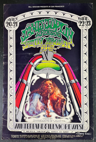AUCTION - BG-165 - Janis Joplin - Randy Tuten Signed - 1969 Poster - Winterland - Good