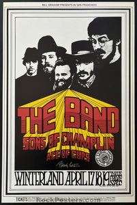 AUCTION - BG-169 - The Band - Original 1969 Poster - Randy Tuten Signed - Winterland - Near Mint
