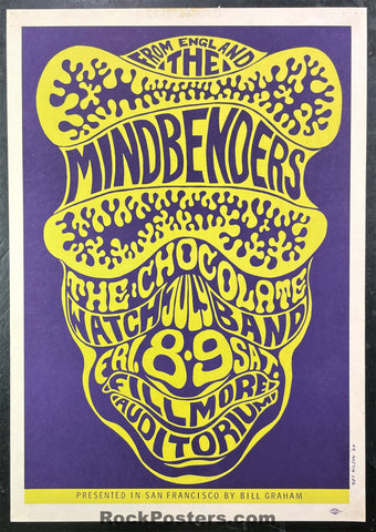 AUCTION - BG-16 - Mindbenders - 1966 Poster - Fillmore Auditorium - Excellent