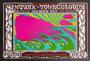 AUCTION - BG-173 - Santana Youngbloods - 1969 Poster - Fillmore West  - Near Mint Minus