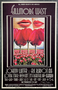 AUCTION - BG-180 - Johnny Winter - David Singer SIGNED - 1969 Poster - Fillmore West - Near Mint Minus