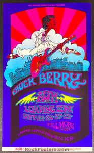 AUCTION - BG-193 - Chuck Berry Greg Irons - 1969 Poster - Fillmore West - Near Mint Minus