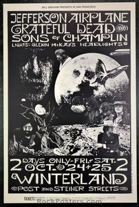 AUCTION - BG-197 - Jefferson Airplane - Grateful Dead - 1969 Poster - Winterland - Near Mint