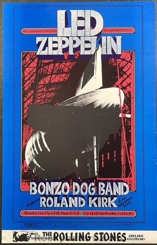 AUCTION - BG-199 - Led Zeppelin - 1969 Poster - Fillmore West - Near Mint Minus