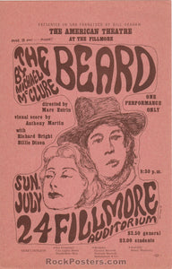 AUCTION - BG-19 -  The Beard Wes Wilson - 1966 Handbill - Brown Ink/Paper Version - Fillmore Auditorium - Near Mint