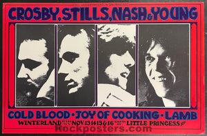 AUCTION - BG-200 - Crosby, Stills, Nash, & Young - 1969 Poster - Winterland - Near Mint Minus