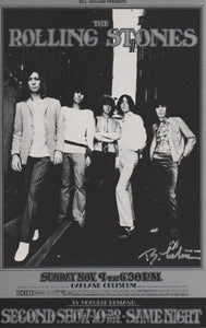 AUCTION - BG-201 - The Rolling Stones - Randy Tuten SIGNED - 1969 Postcard  - Oakland Coliseum - Mint