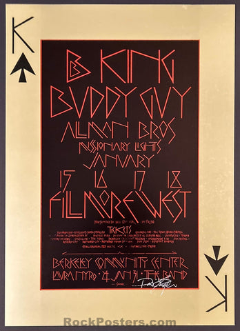 AUCTION - BG-212 - Allman Brothers - David Singer Signed - 1970 Poster - Fillmore West - Mint