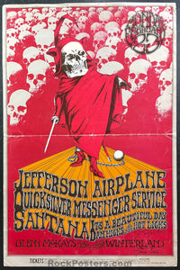 AUCTION - BG-222 - Jefferson Airplane - Dan Hick's & Tuten Signed - 1970 Poster - Winterland - Rough