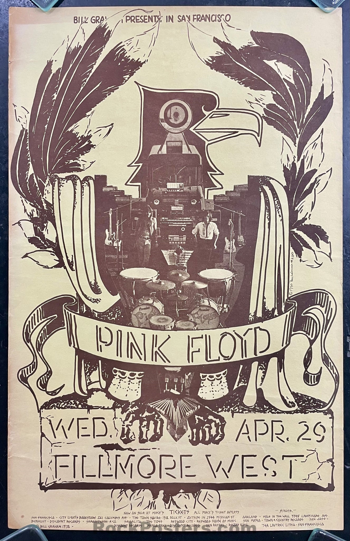 AUCTION - BG-230 - Pink Floyd - 1970 Poster - Fillmore West - Very Good