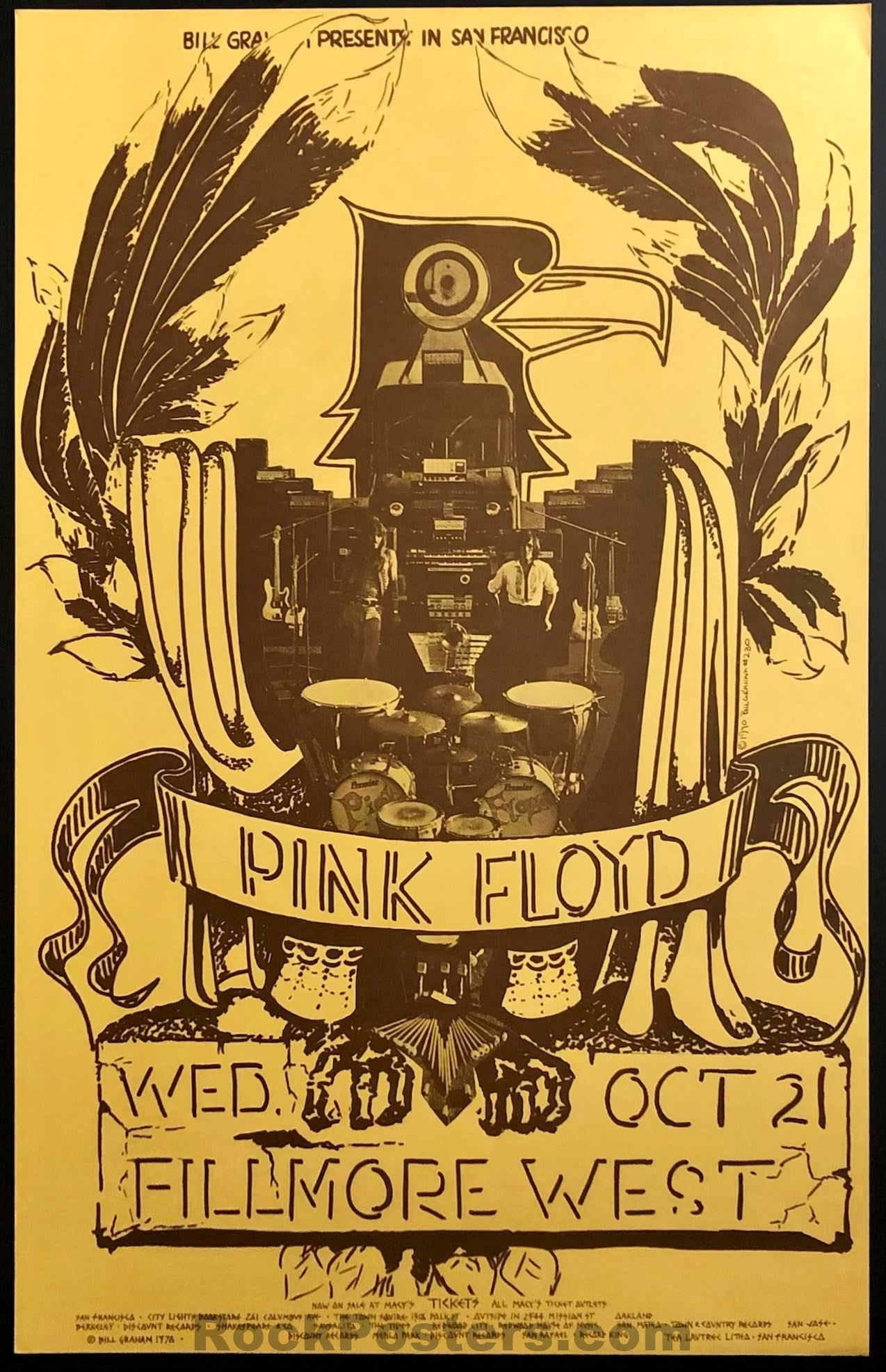 Auction - BG-230A - Pink Floyd - Original 1970 Poster - Fillmore West - Near Mint Minus