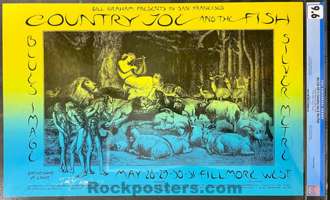 BG-236 - Country Joe -  David Singer Signed - 1970 Poster - Fillmore West - CGC Graded 9.6