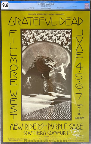 AUCTION - BG-237 - Grateful Dead - David Singer Signed - 1970 Poster - Fillmore West - CGC Graded 9.6
