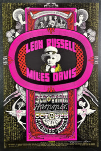 AUCTION - BG-252 - Miles Davis Leon Russell - Artist SIGNED - 1970 Poster - Near Mint