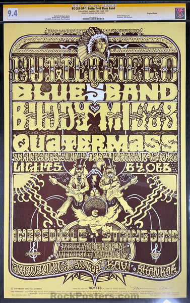 AUCTION - BG-261 - Butterfield Blues Band - 1970 Poster - Norman Orr Signed - Fillmore West - CGC Graded 9.4