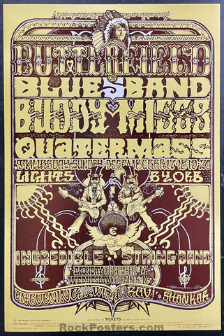 AUCTION - BG-261 - Butterfield Blues Band - Norman Orr Signed - 1970 Poster - Fillmore West - Near Mint Minus