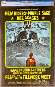 BG-271 - New Riders Purple Sage - David Singer Signed - 1971 Poster - Fillmore West - CGC Graded 9.6