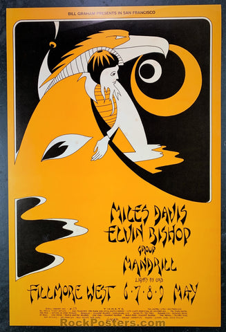 AUCTION - BG-279 & 280  - Miles Davis - 1971 Posters (2) - Fillmore West - Near Mint Minus