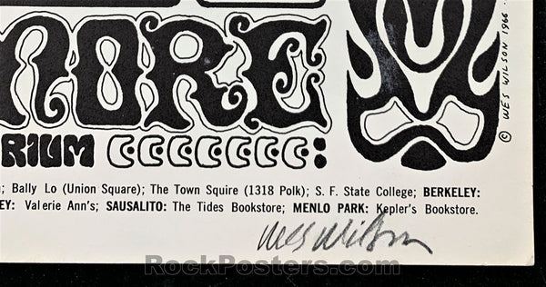 AUCTION - BG-32 - Grateful Dead - Wes Wilson SIGNED - 1966 Poster - Fillmore Auditorium - Near Mint Minus