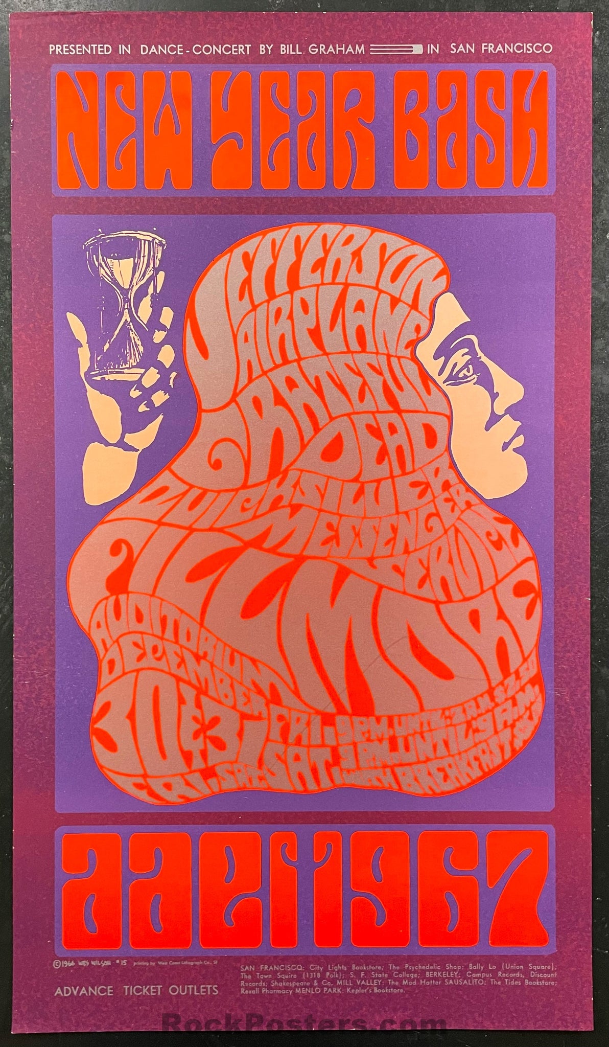 AUCTION - BG-37 - Grateful Dead - New Years - 1966/67 Poster - Fillmor – SF  Rock Posters & Collectibles