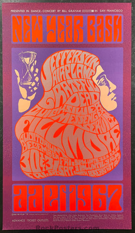 AUCTION - BG-37 - Grateful Dead - New Years - 1966/67 Poster - Fillmore Auditorium - Near Mint Minus