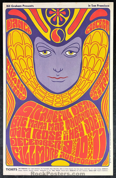 AUCTION - BG-41 - Grateful Dead - Wes Wilson - 1966 Poster - Fillmore Auditorium - Very Good