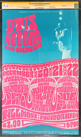 AUCTION - BG-43 - Grateful Dead Otis Redding -  Wes Wilson Signed - 1966c Poster - Fillmore Auditorium -  CGC Graded 9.2