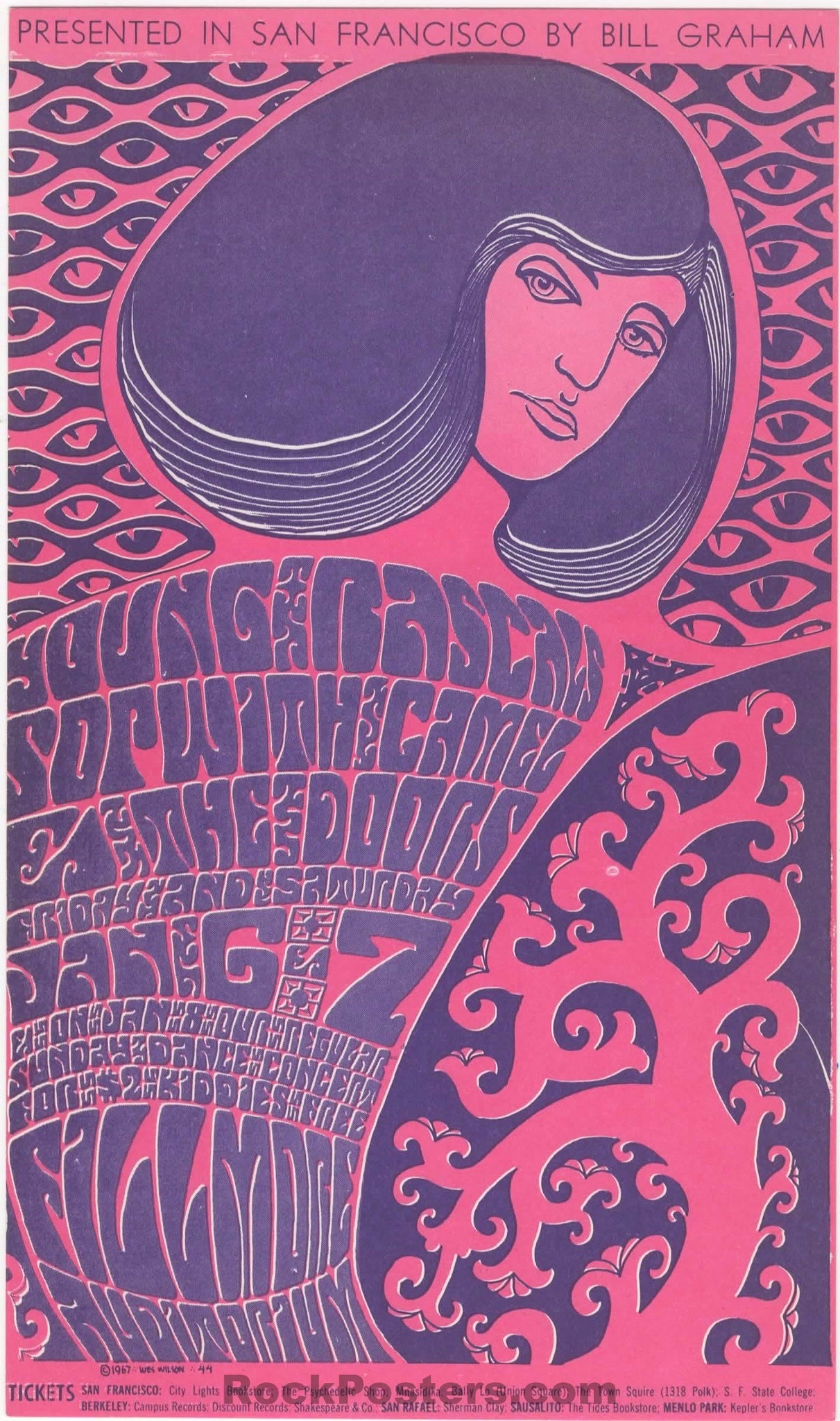 BG-44 - Young Rascals - 1967 Handbill - Fillmore Auditorium - Near Mint