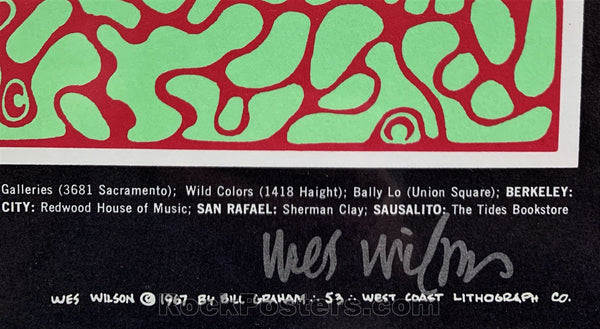 AUCTION - BG-53 - Otis Rush - Wes Wilson Signed - 1967 Poster - Fillmore Auditorium - GCG Graded 9.2