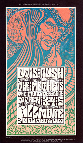 BG-53 - Otis Rush & His Chicago Blues Band - 1967 Postcard - Type A - Fillmore Auditorium - Near Mint