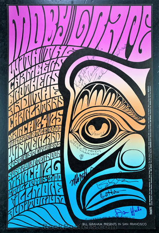 AUCTION - BG-56 - Multi Band SIGNED - 1967  Poster - Fillmore & Winterland - Excellent