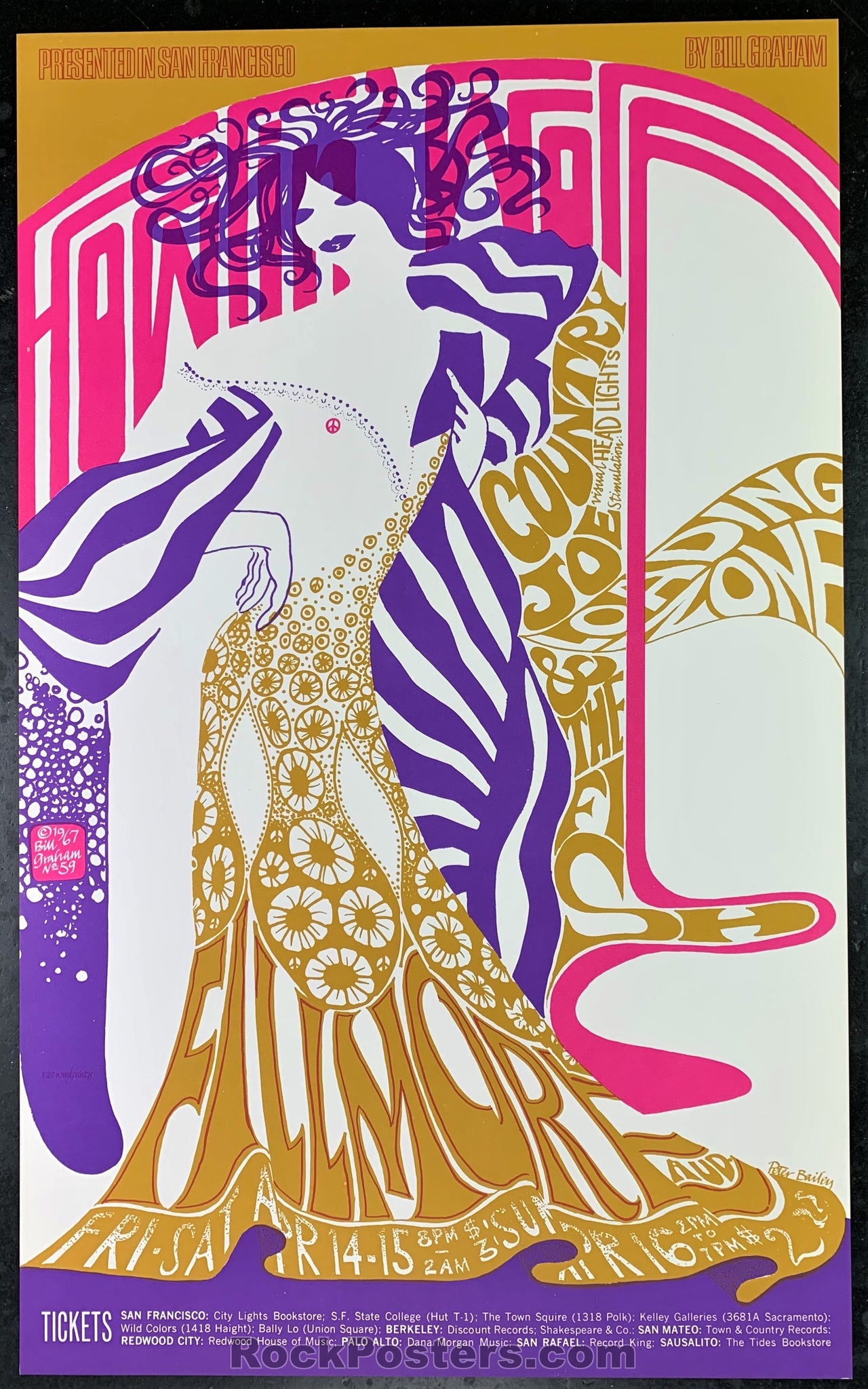 AUCTION - BG-59 - Howlin' Wolf - 1967 Poster - Fillmore Auditorium - Near Mint
