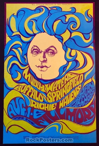 AUCTION - BG-76 - Buffalo Springfield 1967 Poster - Bonnie MacLean - Fillmore - Near Mint