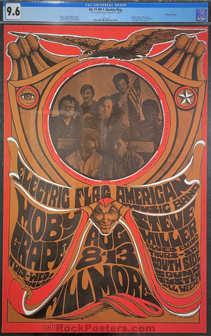 AUCTION -  BG-77 - Electric Flag - 1968 Poster - Fillmore Auditorium -  CGC Graded 9.6