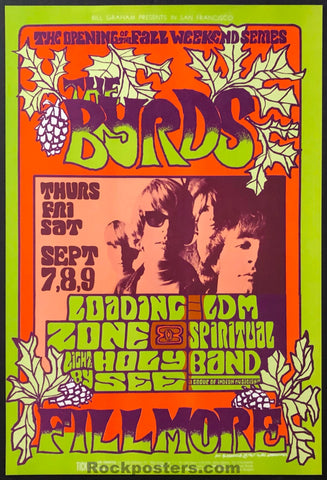 AUCTION - BG-82 - The Byrds - Jim Blashfield - 1967 Poster - Fillmore Auditorium - Near Mint