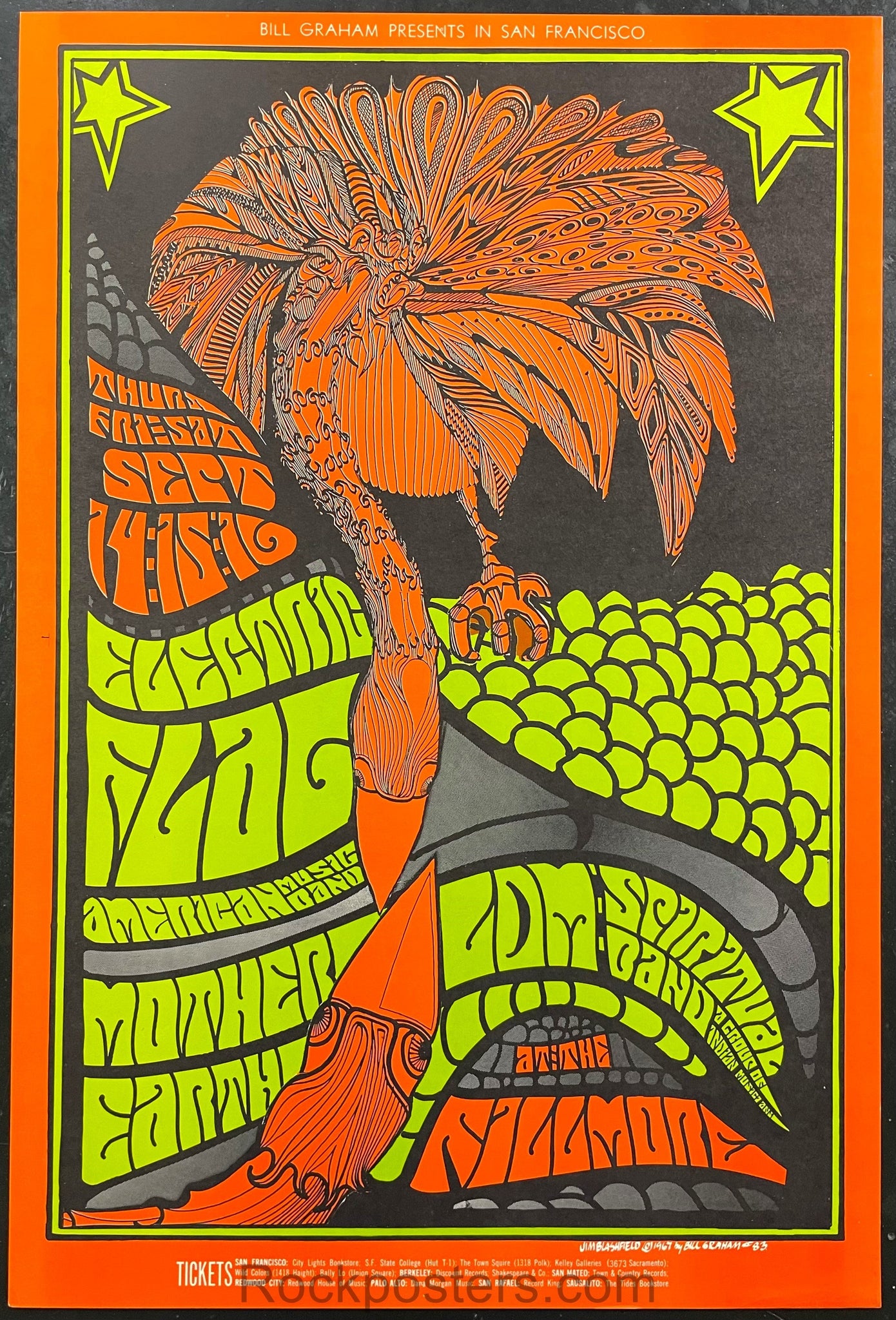BG-83 - Electric Flag - 1967 Poster - Fillmore Auditorium - Near Mint
