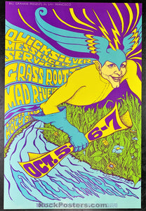 AUCTION - BG-87 - Quicksilver Grass Roots -  1967 Poster - Fillmore Auditorium - Near Mint
