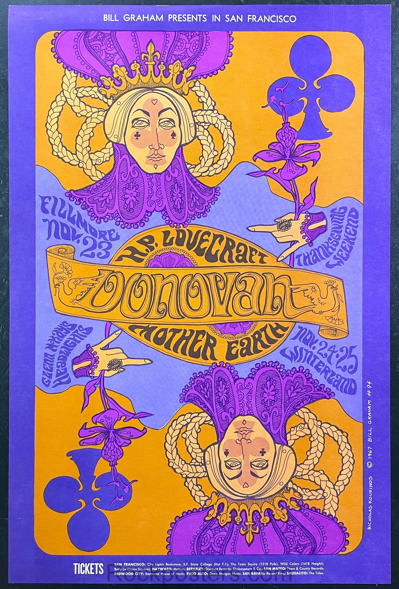 BG-94 - Donovan - 1967 Poster - Fillmore Auditorium - Near Mint