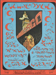 BG-263 - Grateful Dead - New Year's Eve - 1970 Postcard - Fillmore West & Winterland - Near Mint Minus