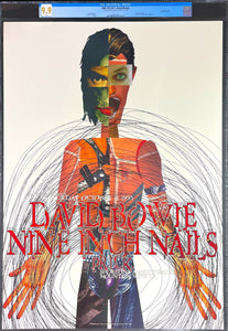 AUCTION -  BGP-132 - David Bowie Nine Inch Nails - 1995 Poster - Shoreline Amphitheatre - CGC Graded 9.9