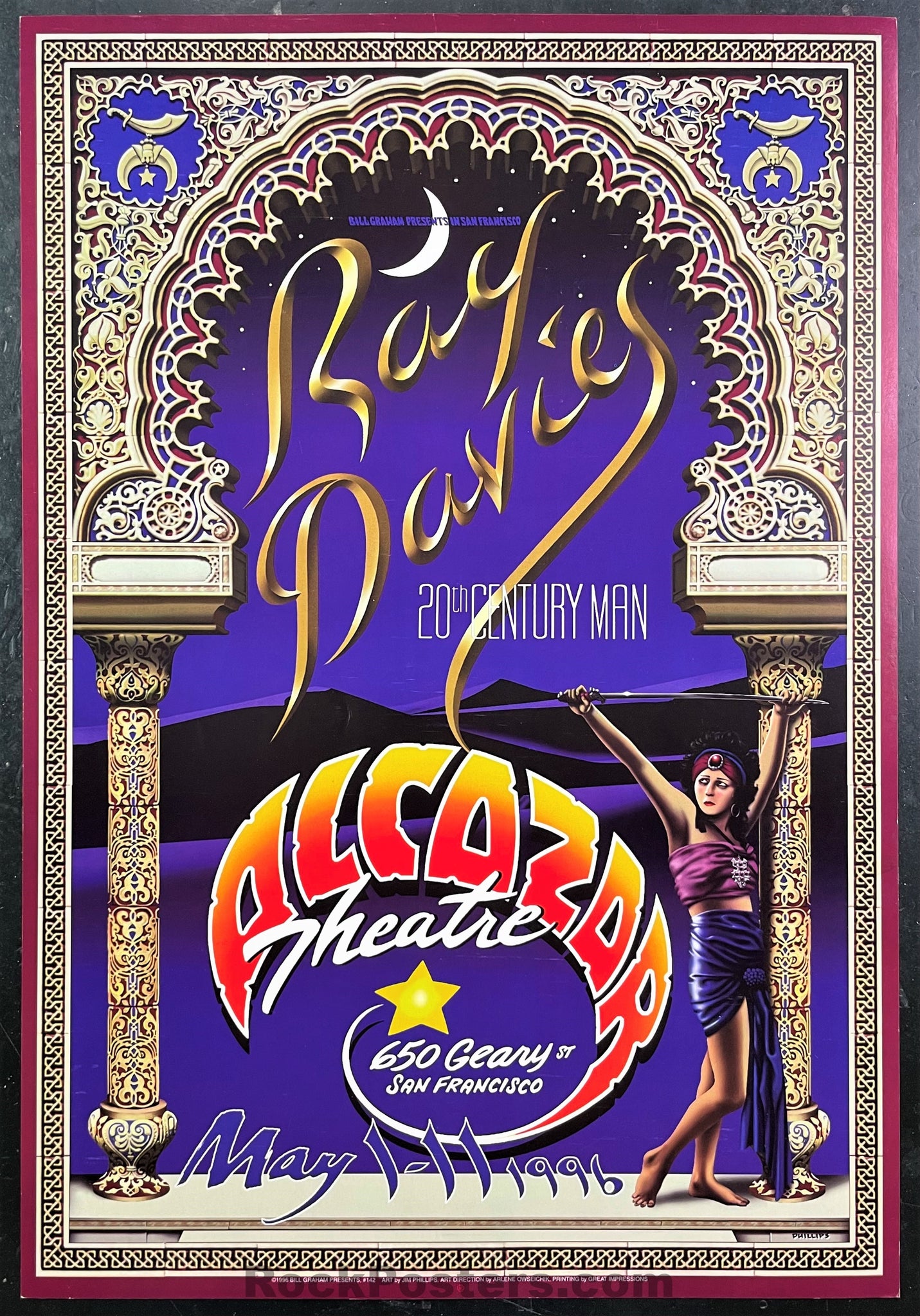 BGP-142 - Ray Davies - 1996  Poster - Alcazar Theater - Near Mint Minus
