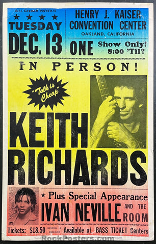 BGP-29 - Keith Richards  - 1988 Poster - Henry J. Kaiser Oakland - Good