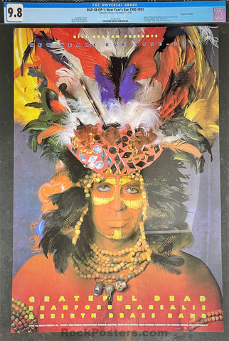 AUCTION - BGP-38 - Grateful Dead -  New Year's 1990 Poster - Oakland Coliseum - CGC Graded 9.8