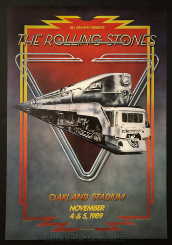 AUCTION - BGP-34 - Rolling Stones Oakland 1989 - Steel Wheels Tour - 1st Edition Poster - Mint