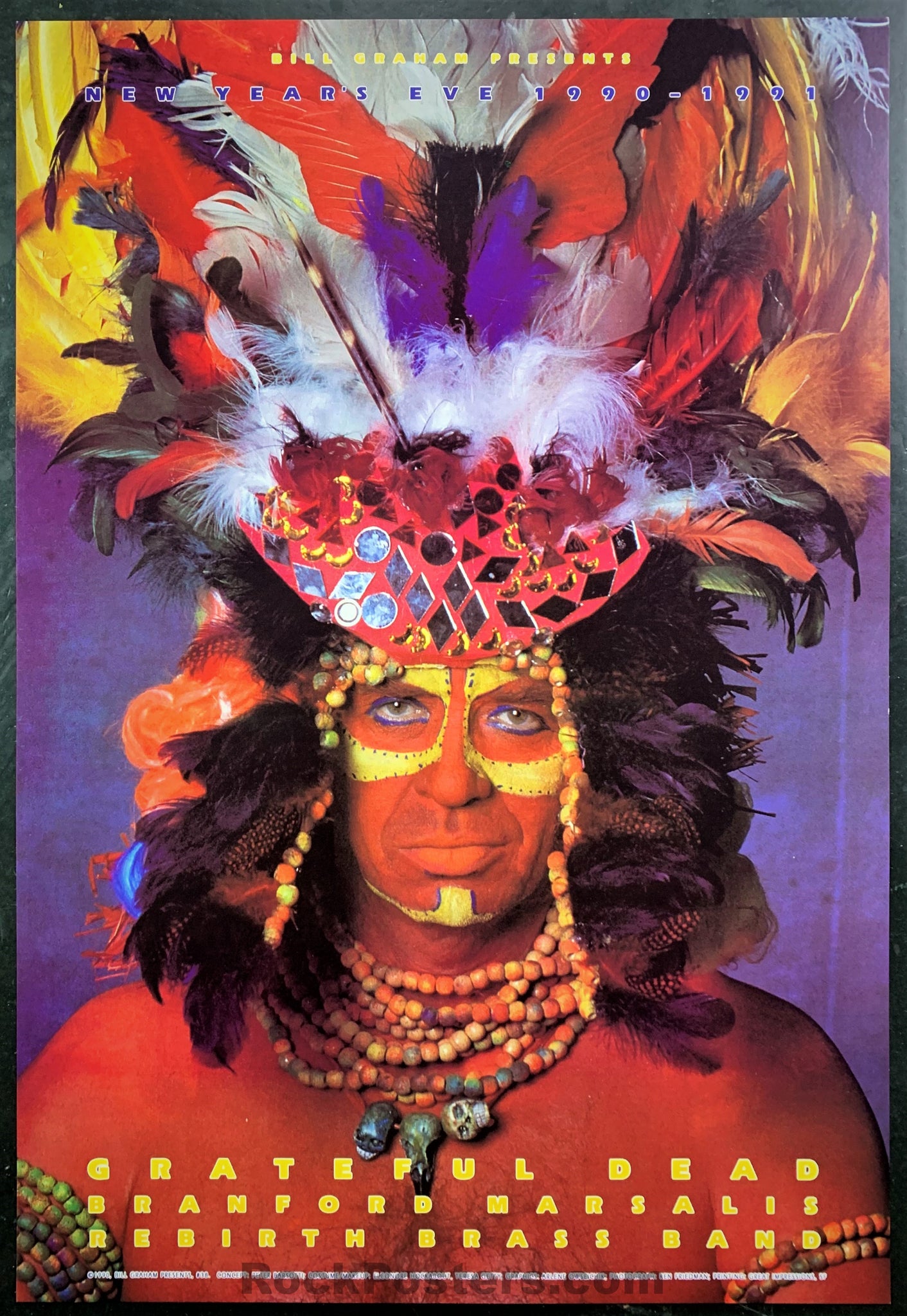 BGP-38 - Grateful Dead 1990 - New Year's Poster - Oakland Coliseum - Near Mint